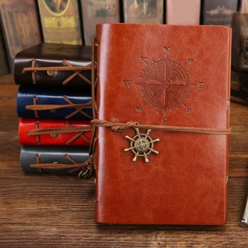 W89C Leather Journal Notebook ، دفتر ملاحظات قابل لإعادة التعبئة 150 صفحة فارغة مجلة ورقة فضفاضة