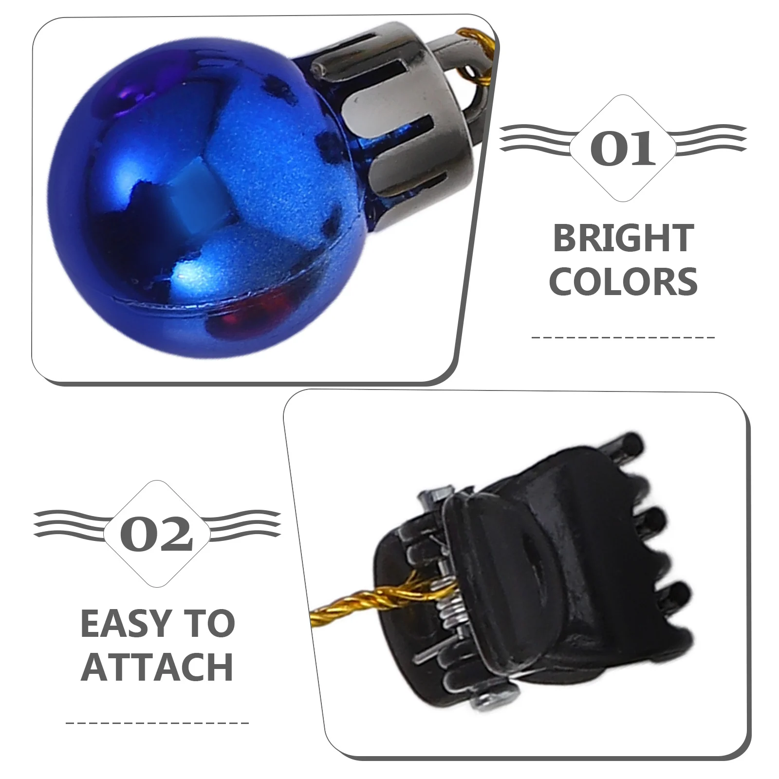 12Pcs Christmas Whisker Clips for Men Bright Beard Ornaments Clip Perfect Holiday Party Wedding Decoration Supplies