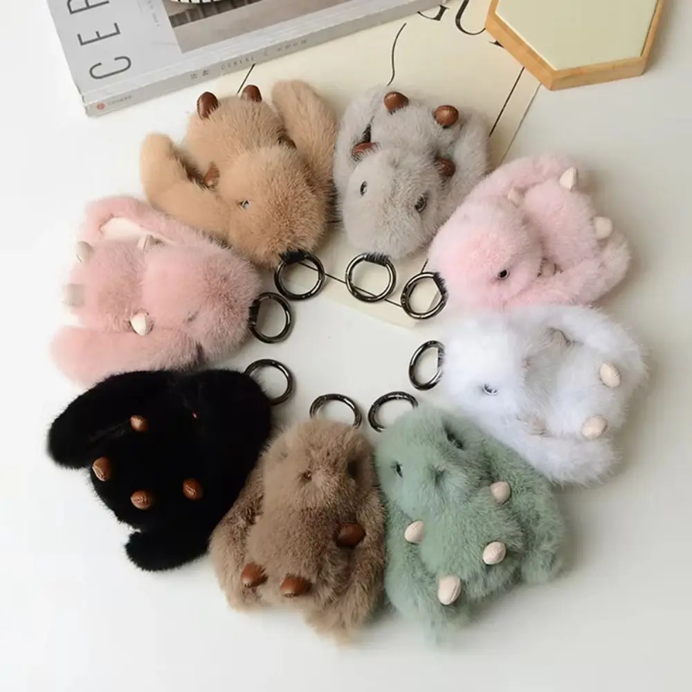 LLavero de conejo esponjoso de peluche, bolso de muñeca peluda, llavero de peluche de conejito, muñeco de peluche Kawaii, colgante de conejito de peluche