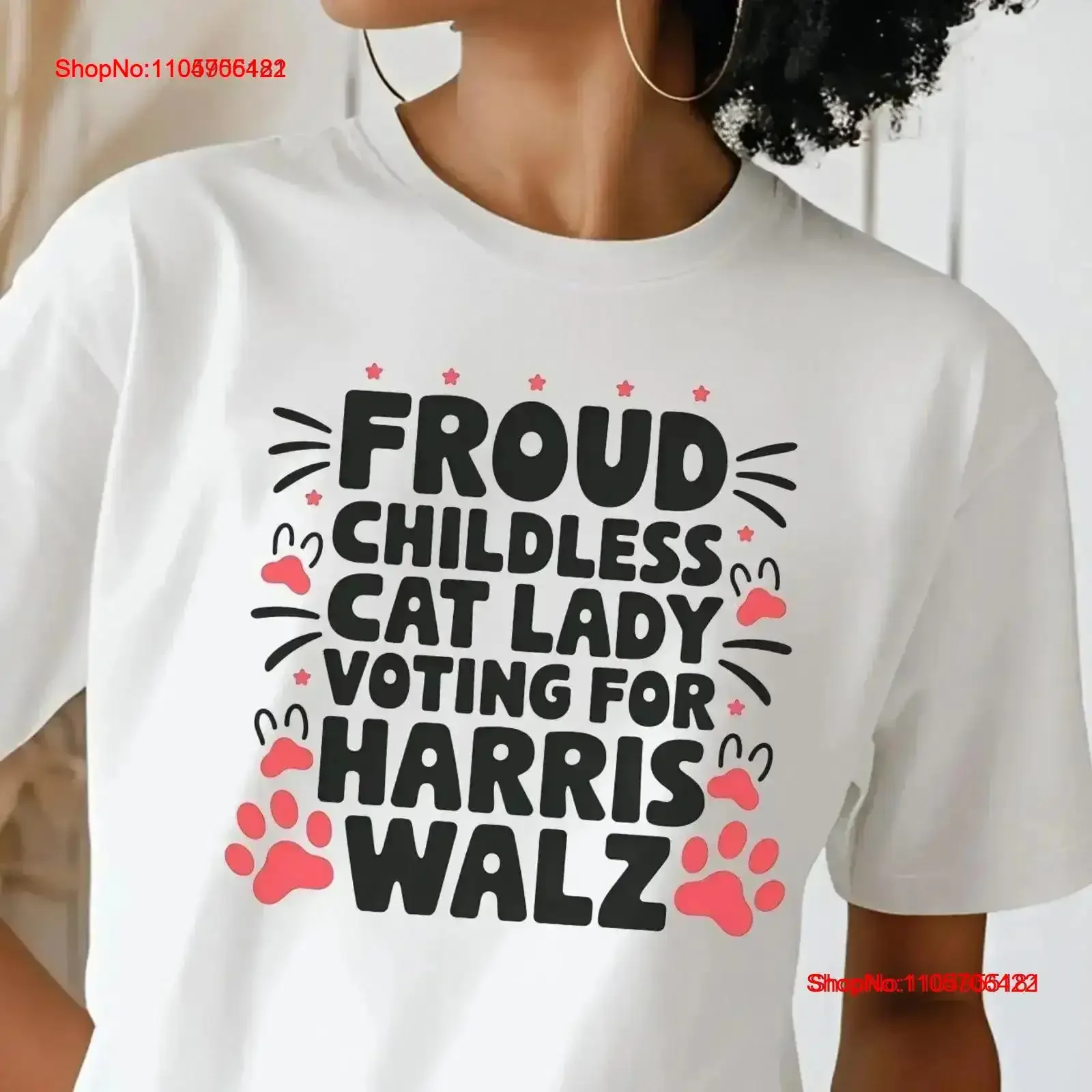 Harris Walz T Shirt Childless Cat Lady for Funny Pro Kamala Election 2024 vintage Washed Slightly Breathable Soft streetwear