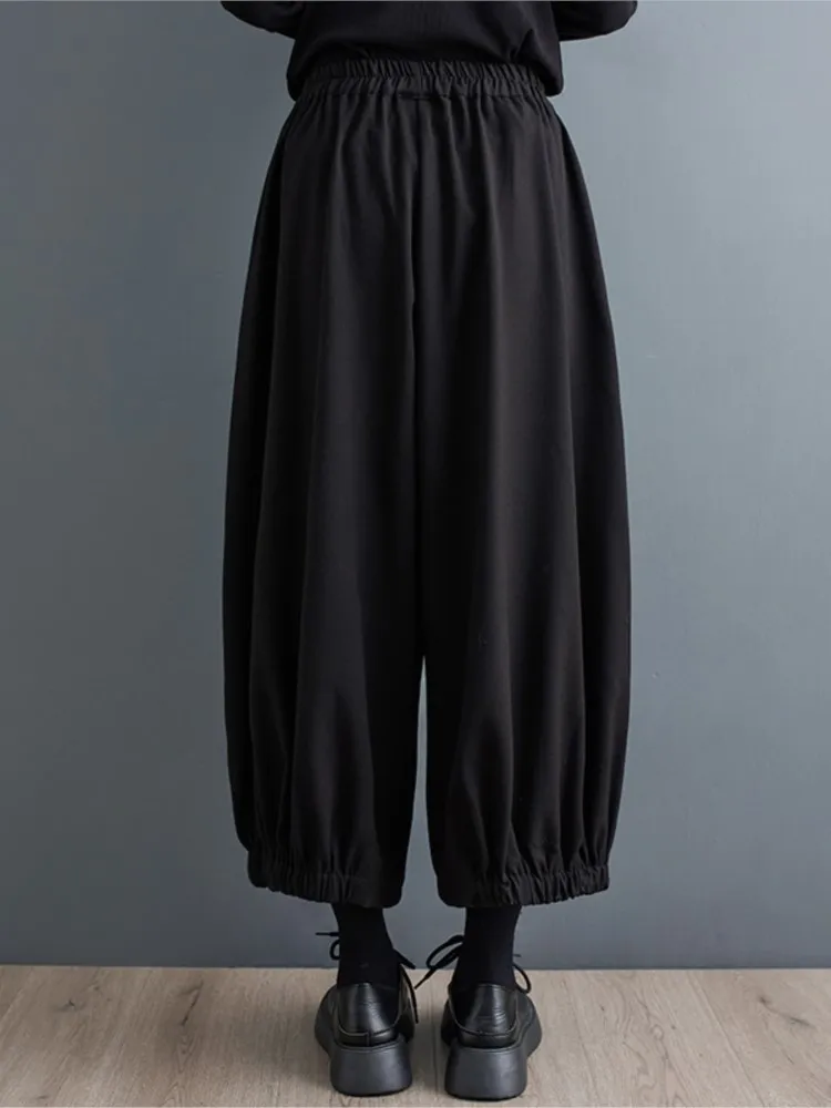 ربيع الخريف السراويل واسعة الساق المرأة عارضة فضفاض السيدات السراويل عالية الخصر امرأة فانوس السراويل