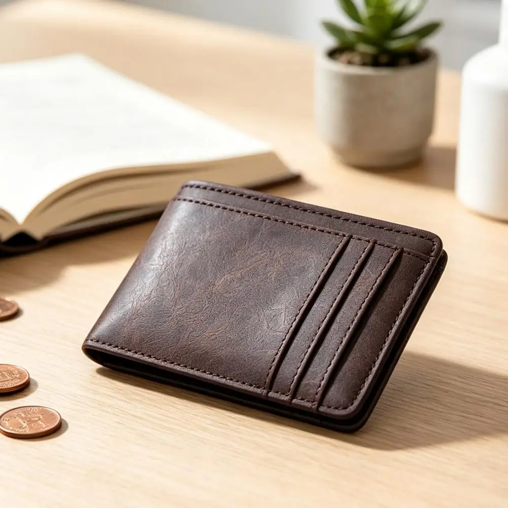 Slim Card Holder for Men, Credit Card Holder with ID Window, Multiple Card Slots, Pocket Wallet for Business Cards Bank Cards