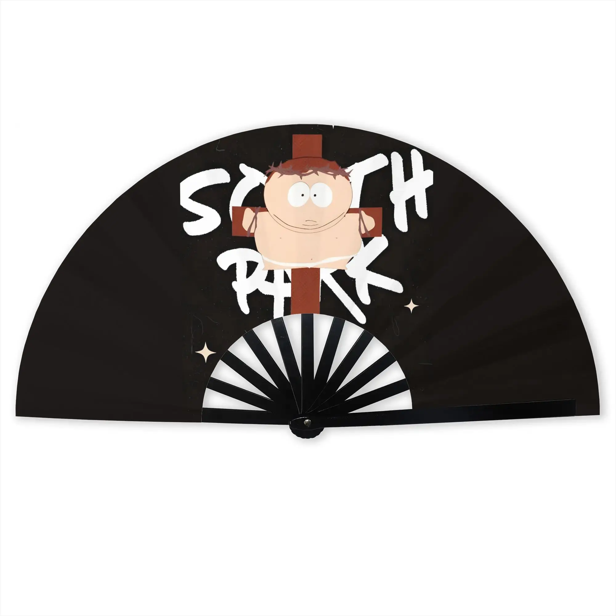 Cartman S-SouthParks Folding Hand Fan Comedy Polyester Fabric Fan Novelty Summer Accessory Decorative Fans