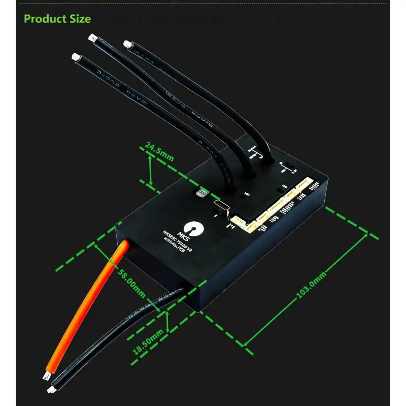 Makerbase Vesc 75100 V2 84v 100a With Alu Pcb Based On Vesc For Electric Skateboard/scooter/ebike Speed Controller