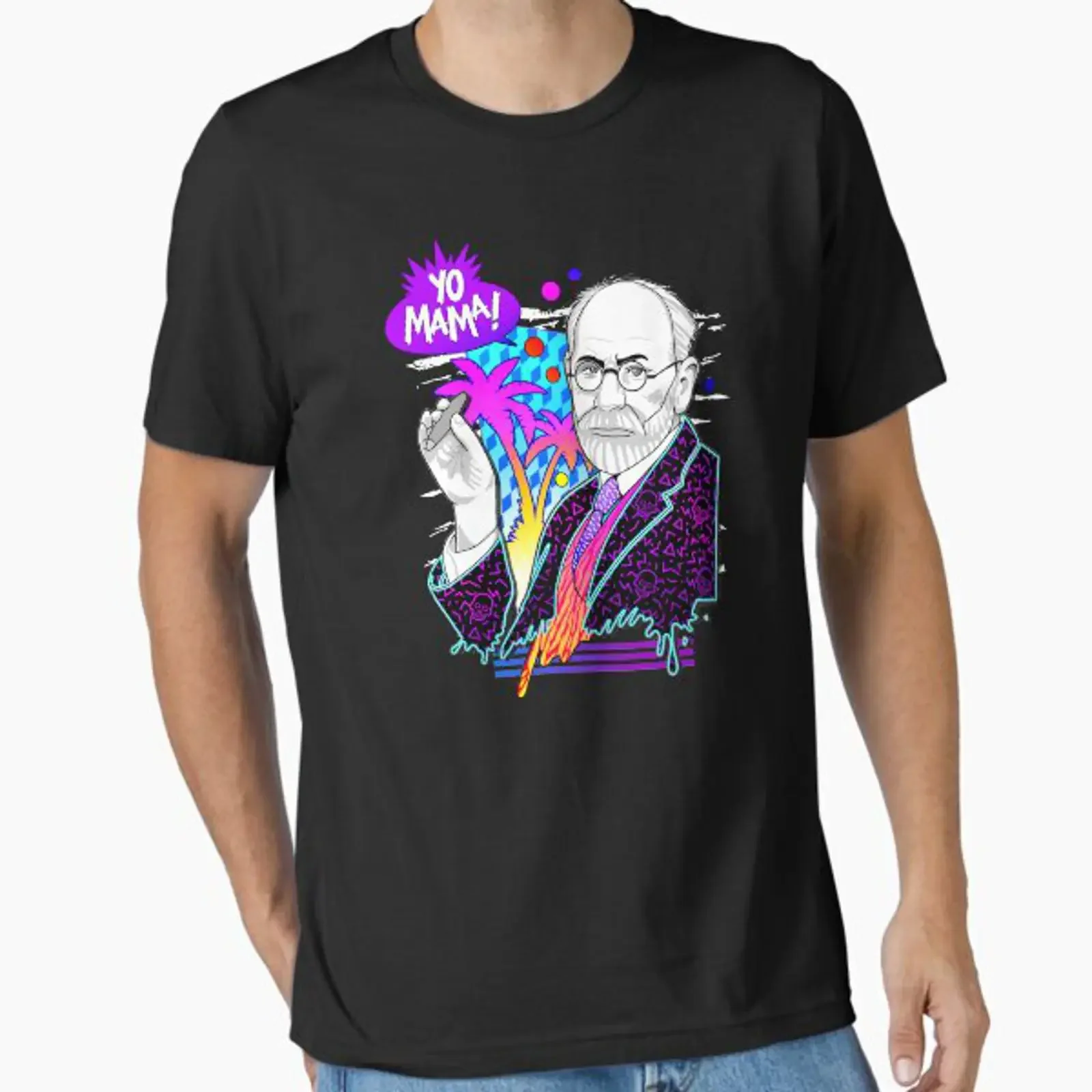 It's Yo Mama Fault Freud Essential T Shirt vintage Washed Soft designer clothes Casual fashion graphic Top For Everyday Wear