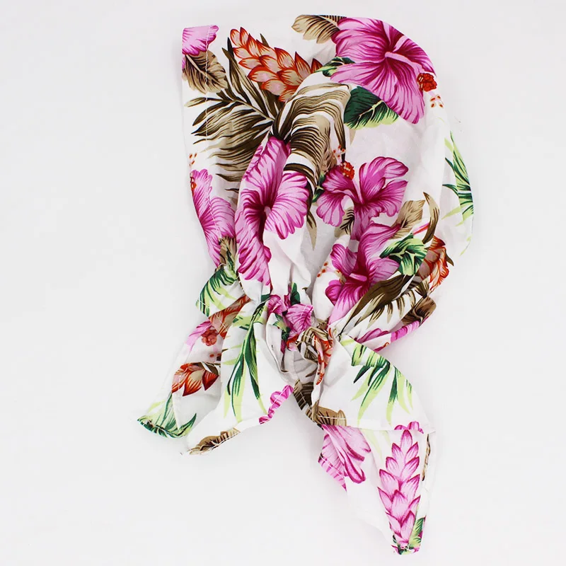 LOVINGSHA Girl Floral Bandanas Women Hip-hop Turban Cap Headwear Lady Rural Caps Female Fashion Headscarf Polyester HD008