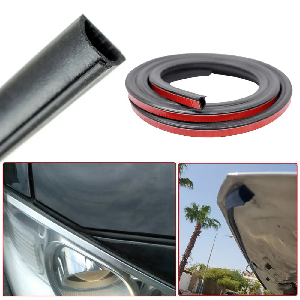 Q Type Car Door Seal Noise Insulation Weatherstrip Rubber Bonnet Engine Sealing Strip Trim Auto Trunk Cover Seal Car Accessories