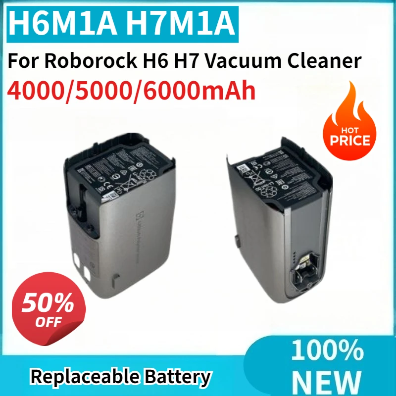 

New Replaceable Battery H6M1A H7M1A for Roborock H6 H7 Vacuum Cleaner Lithium Battery