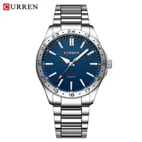 Reloj CURREN 8452 de cuarzo a la moda para hombre, correa Simple de acero inoxidable, reloj con luz nocturna resistente al agua, reloj de negocios informal para hombre