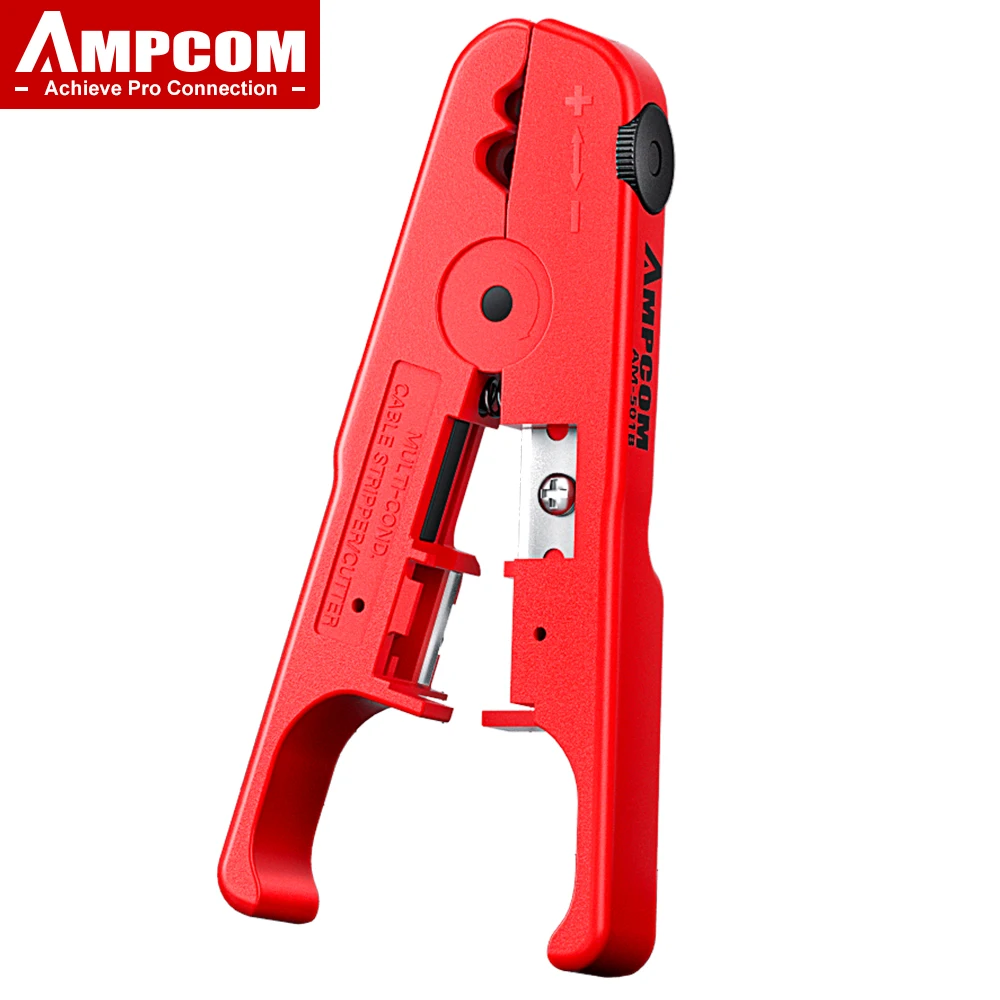 AMPCOM Wire Stripper Ethernet เครื่องตัดสายเคเบิลรอบสายตัดเครื่องมือ Lan เครื่องมือตัดสายเคเบิลสําหรับ CAT7 CAT6 CAT5E CAT5 รอบลวด