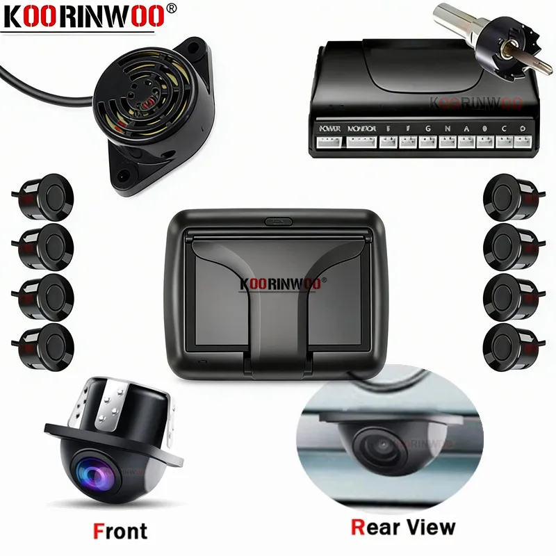 

Система парковки Koorinwoo HD с интеллектуальными датчиками для автомобилей: 8/6/4 радарных датчика, камера заднего вида, камера переднего вида, система помощи при парковке