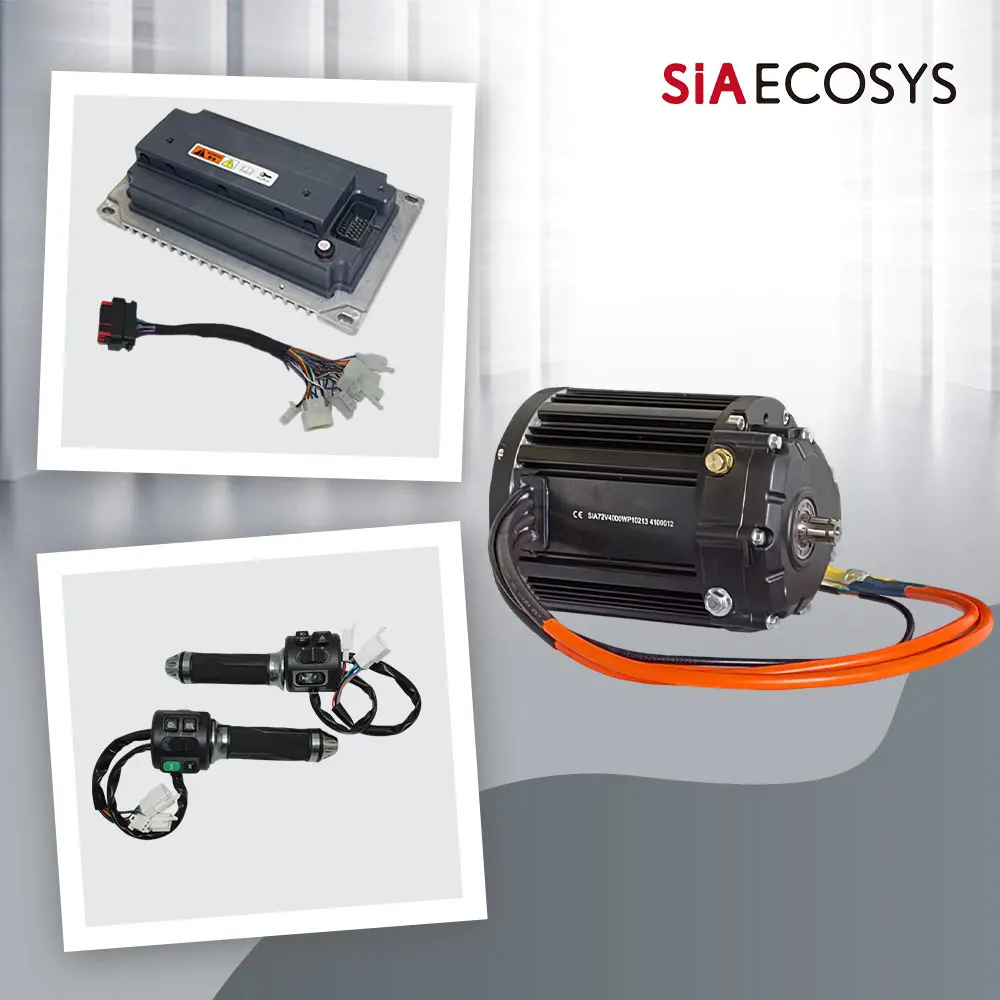 

QSMOTOR QS138 90H V3 with 1:2.35 gear box Rated 4KW 7200rpm Mid Drive Motor Kits with EM200-2SP Controller 200A 600A