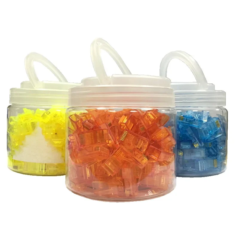 ‌Premium RJ45 Modular Plugs 100PCS‌ - CAT5E Network Connector, Low Resistance, Easy Installation, Limited-Time Bulk Sale