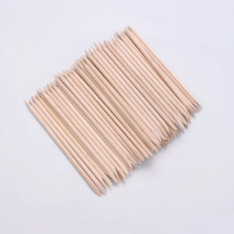 50pcs Wood Stick Dead Skin Pusher Picker Pusher Tool Double End Nail Care UV Gel Point Drill Nail Art Manicure Cuticle Remover