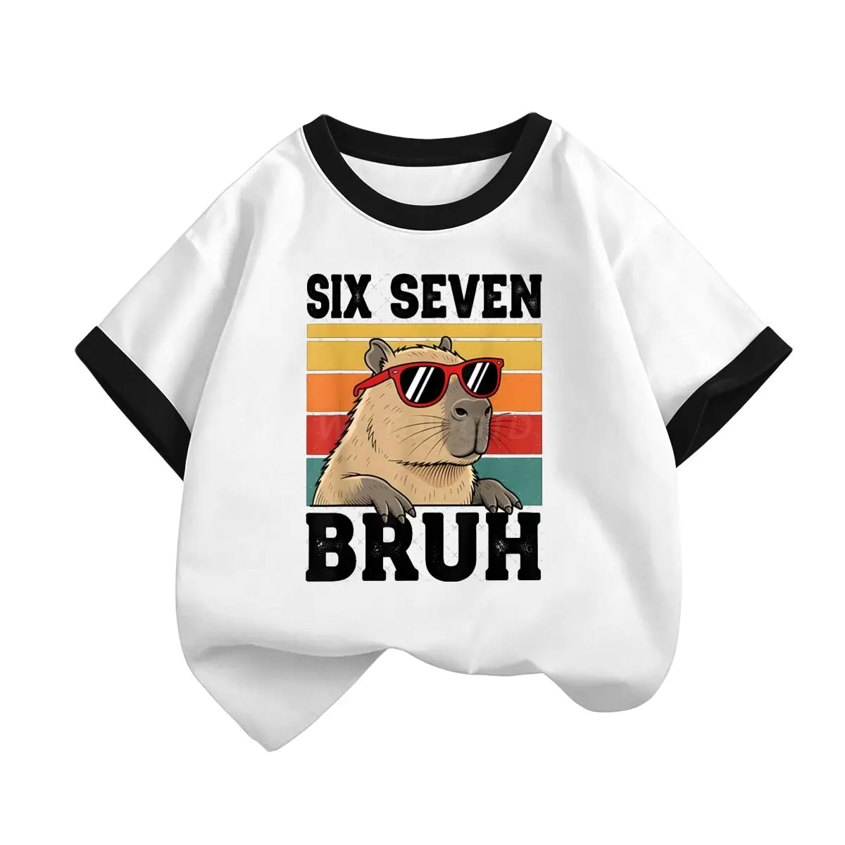 Capybara Lover 6 7 Memes Kids T-shirts Six Seven Bruh 67 Meme Graphic T Shirts Girl Boy Soft Cotton Funny Capybara T-Shirt