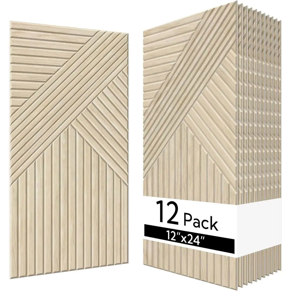 

Peel and Stick Panels 12 Pack, 23.6 x 11.8 per Panels, Acoustic Panels, Sound Absorbing Wall Art for Home Studio