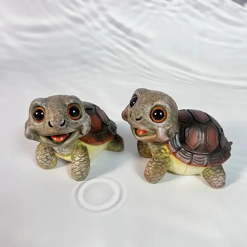 Tortoise Statue Outdoor Garden Crawling Turtle Sculpture Resin Figurine Decor for Balcony Yard Lawn Fish Tank Aquarium Ornament