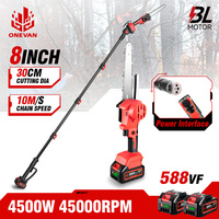 ONEVAN 4500W 2.25m Brushless High Branch Saw Telescoping Pole Electric Saw Cordless Garden Pruning Tool for Makita 18V Battery