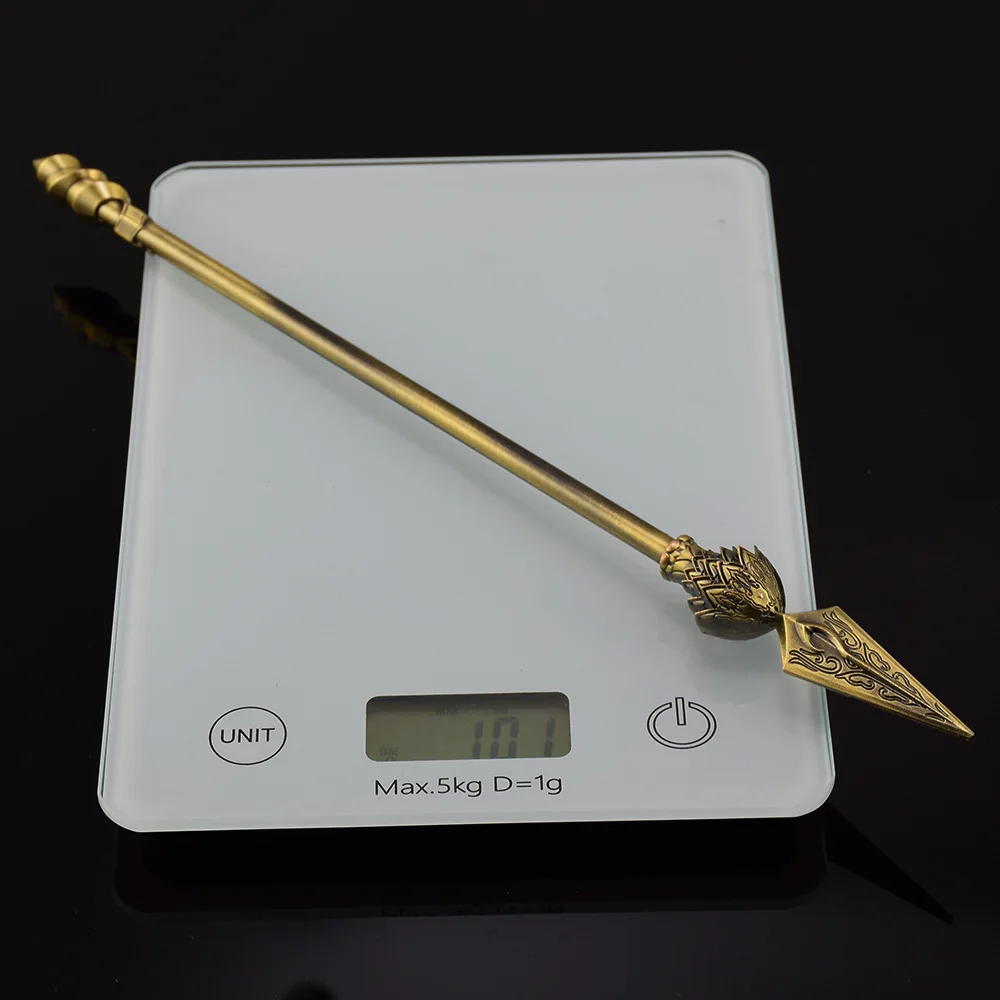 30cm/11.81in Nezha 2 애니메이션 영화 및 TV 주변 무기 모델 보라색 불꽃 뱀 창 화재 지적 총 금속 공예 장식품 선물