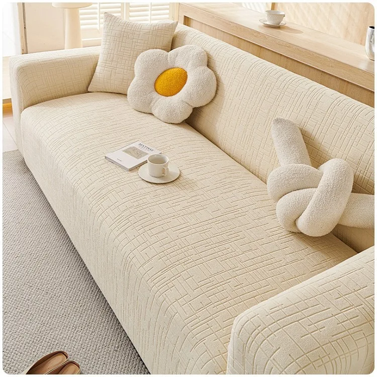 Sofa Cover, Designer Jacquard Weave Couch Cover for an Elegant Living Room Upgrade, Premium High-Stretch Furniture Protector