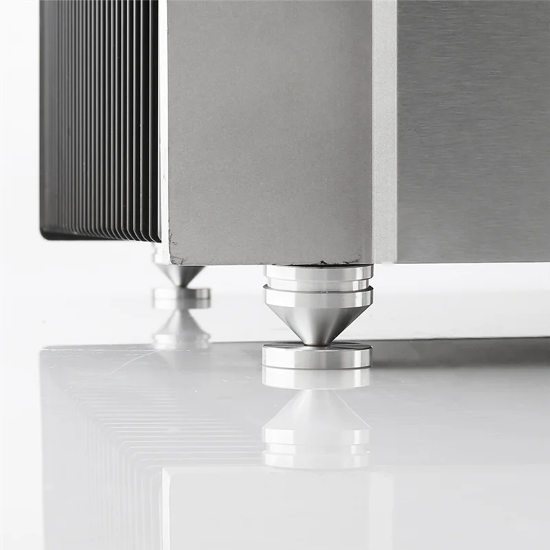 8er-Set Lautsprecherständer Füße Fußpolster Aluminiumlegierung Metall Spikes Kegel Boden Fuß Nagel Champagner Gold