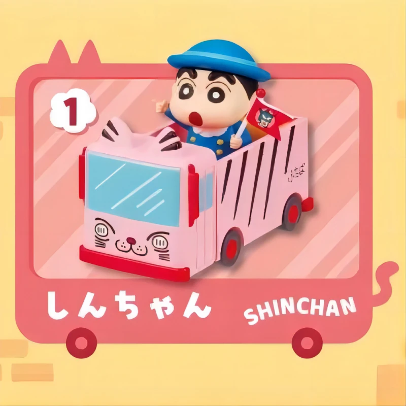 

Rement Crayon Shin Chan Kindergarten Bus Scene Mini Figure Genuine Blind Box Cute Diorama Desk Decor Cute Kids Ride Toy Gift