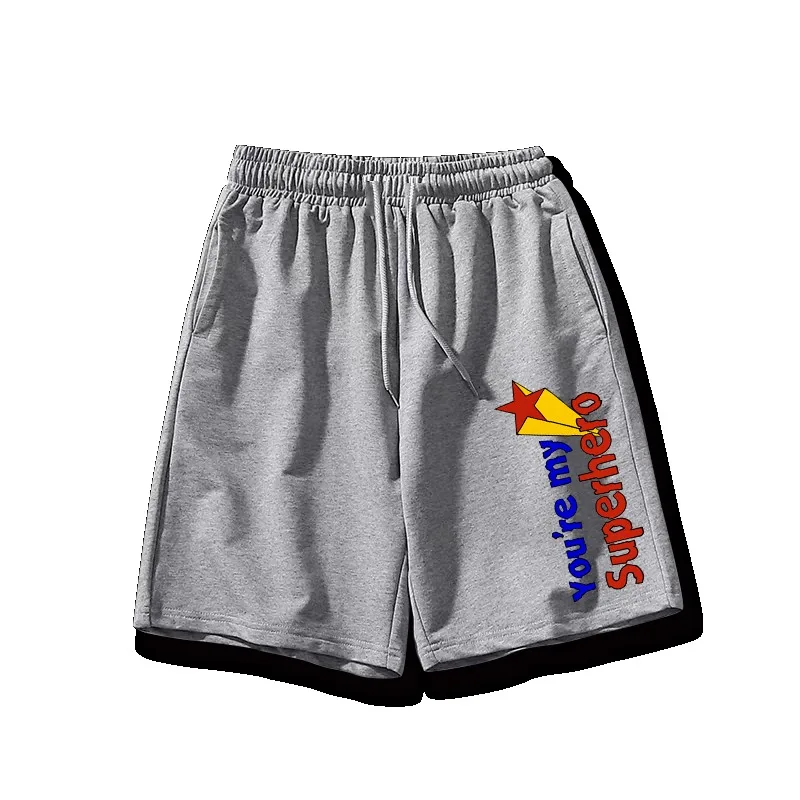 

Новые спортивные хлопковые шорты супергероя Супермена, модные свободные брюки в стиле Харадзюку большого размера с пятью точками, модные мужские брюки