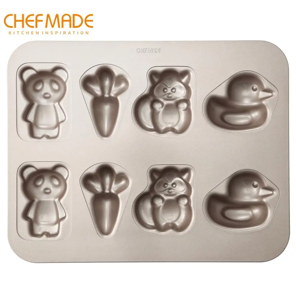 

CHEFMADE Pet-Shaped Cake Mold, 8-Cavity Non-Stick Animal Muffin and Bread Pan, for Kitchen Oven Baking