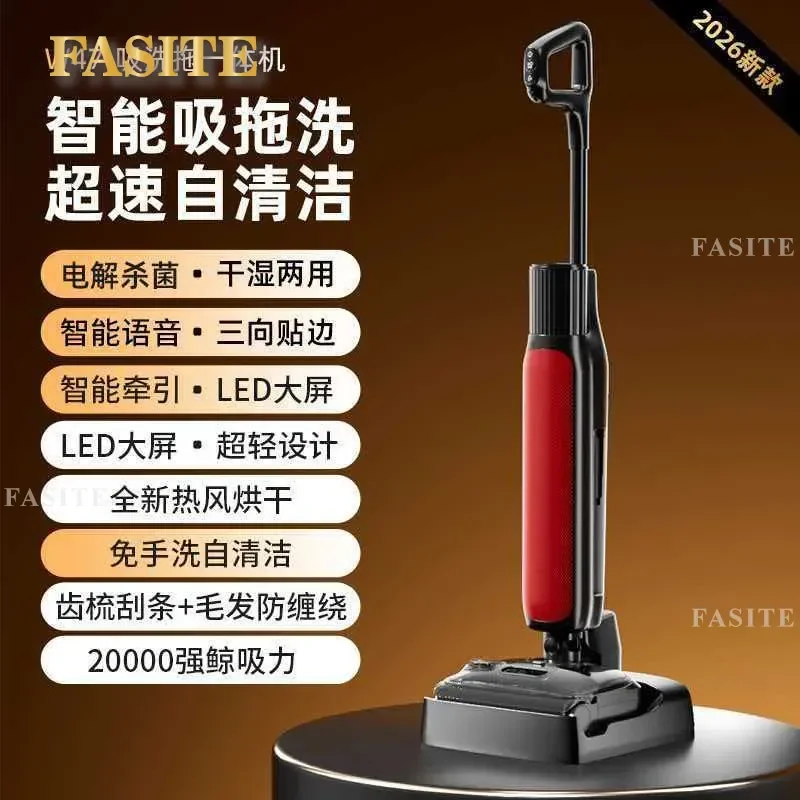 For Cordless Floor Washer 180 Degree Lie Flat Hot Air Drying Electrolysis Water Self Cleaning Suction Mop for Home Hardwood