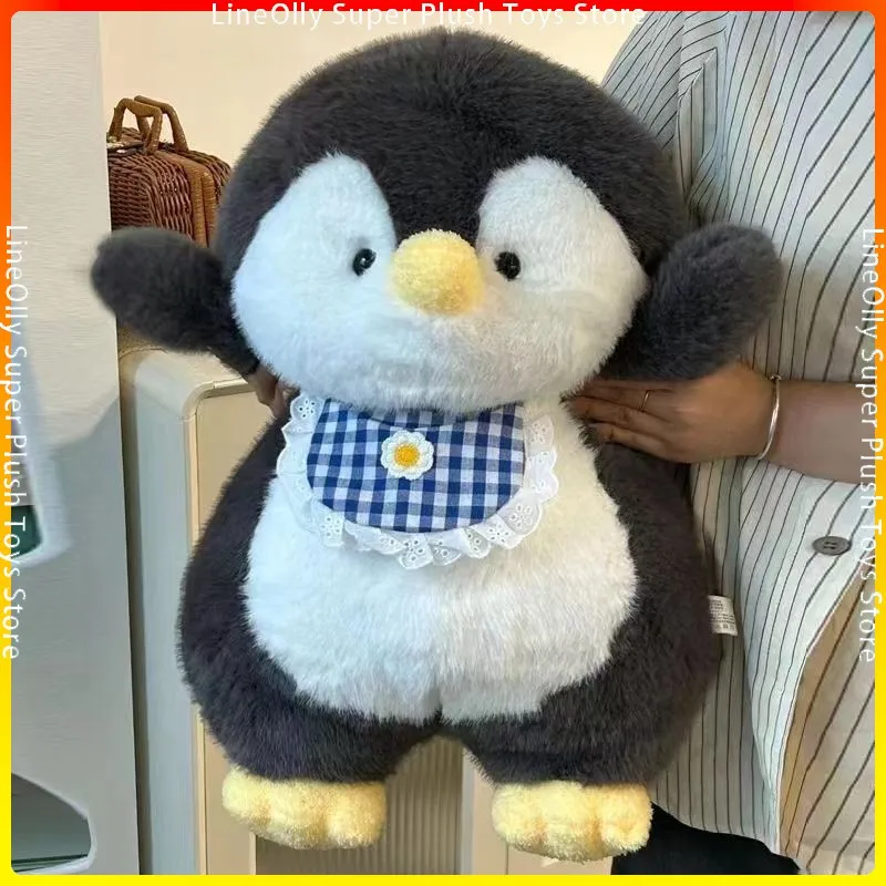 Super Soft Fluffy Hair Grey Penguin Plushies Stuffed Cuddly Polar Sea Animals Dolls Cute Kids Toys for Kids Girls Birthday Gifts