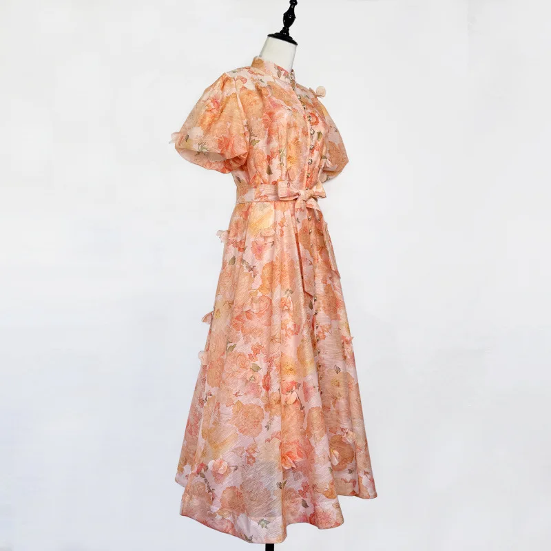 Australian New Sle Long Silk Satin Princ Dr con cintura Slim Fit Diamond Embellished Street Sle Tessuto in velluto a vita media