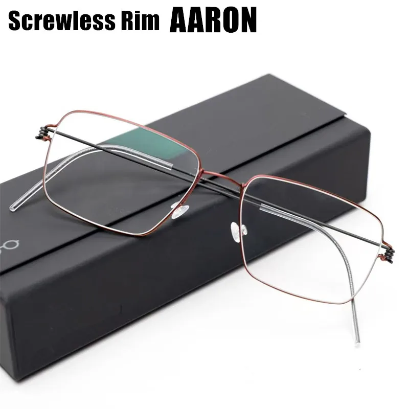 

Denmark Brand Design Screwless Titanium Glasses Frame Men Square Ultralight Eyeglasses Rim AARON Women Fashion Spectacles Frames