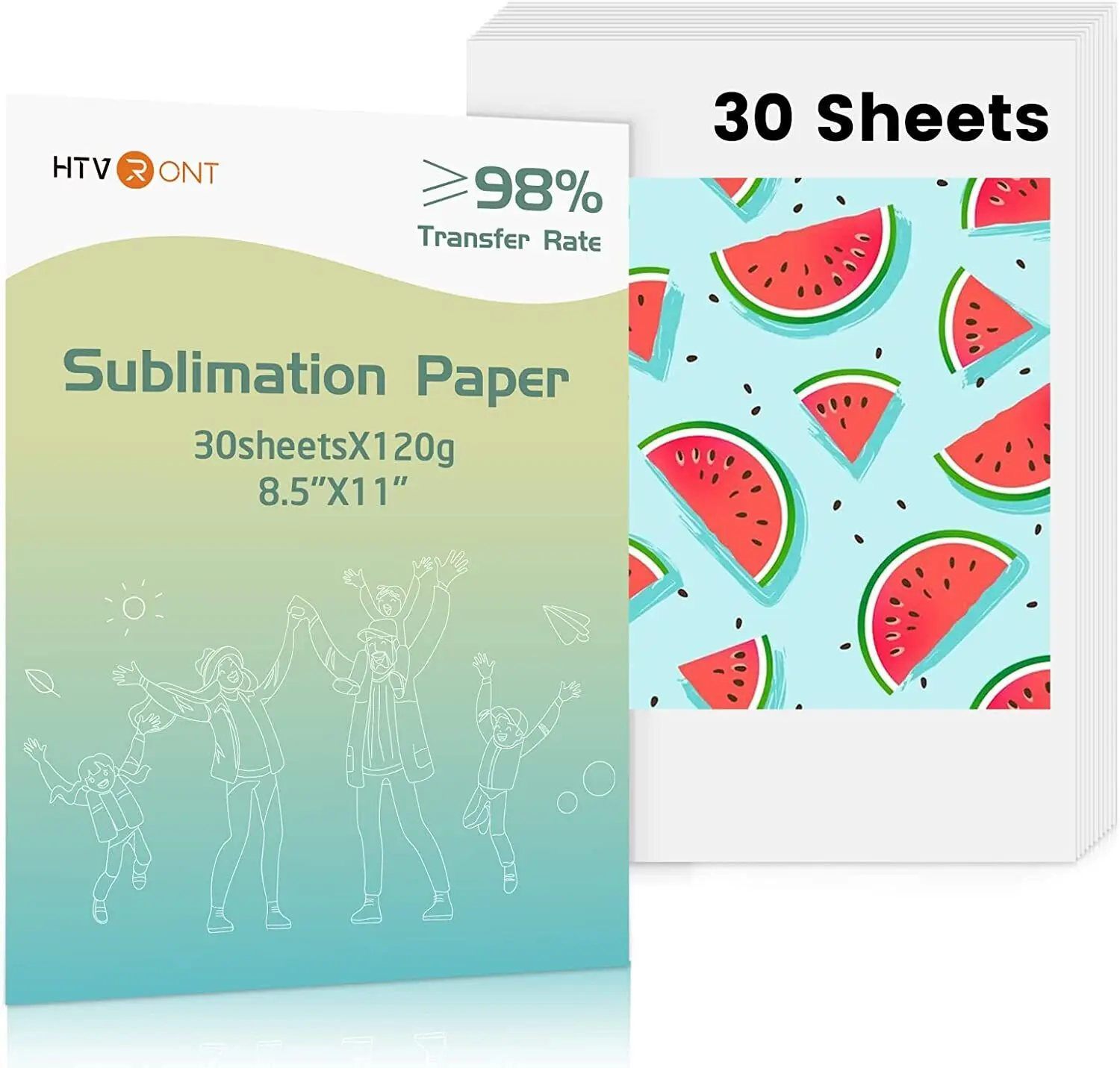 HTVRONT 30 Sheets 8.5x11in/8.5x14in Sublimation Paper Heat Transfer Paper for Inkjet Printer T-shirt Clothes Printing 120g