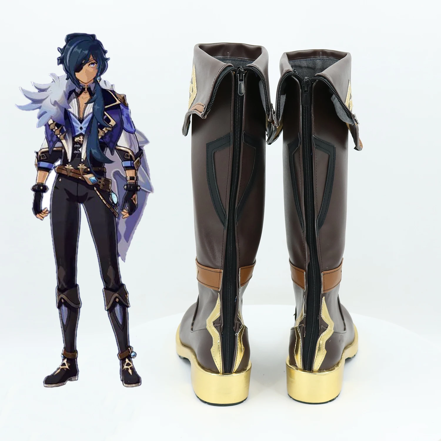 Game Genshin Impact Cosplay Alberich Kaeya Cosplay Shoes Anime Halloween Party Costumes Props Adult Men Boots