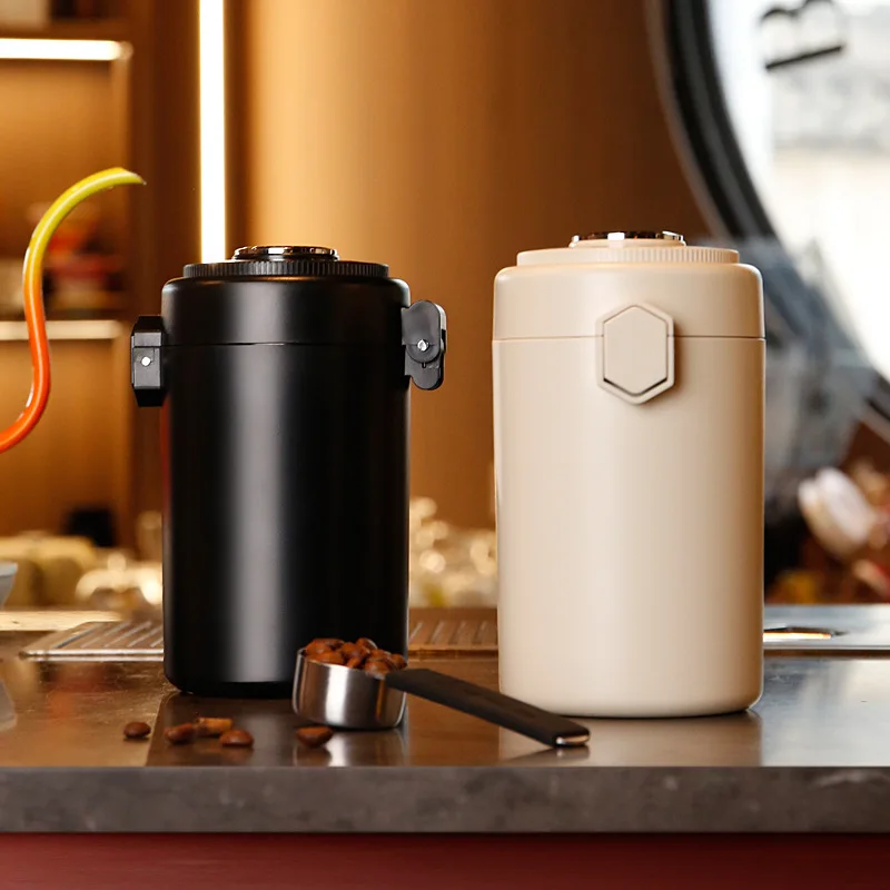 304 small steel cannon coffee bean sealed tank one-way exhaust tank, food grade humidity monitoring double-layer storage tank