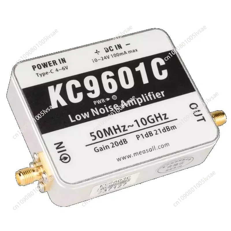 KC9601C Low noise amplifier 50M-10GHz 20dB high linearity Type-C power supply LNA