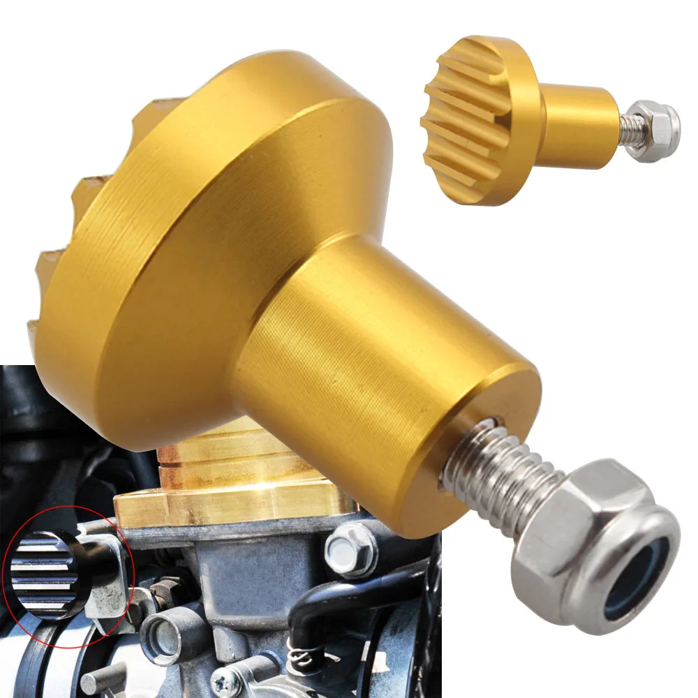 Motorcycle Accessories Fluted Carburetor Choke Knob For Triumph Bonneville Scrambler Thruxton 900 2008-2015 Cnc Aluminum Gold