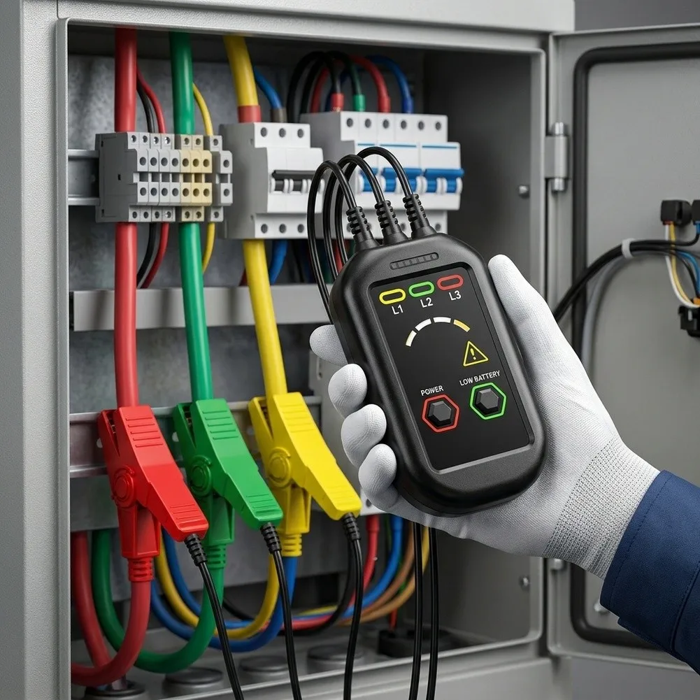 Non-contact Phase Detector HY850 for AC Voltage Testing 60V-1000V with LED Indicators and Audio Alerts for Electricians