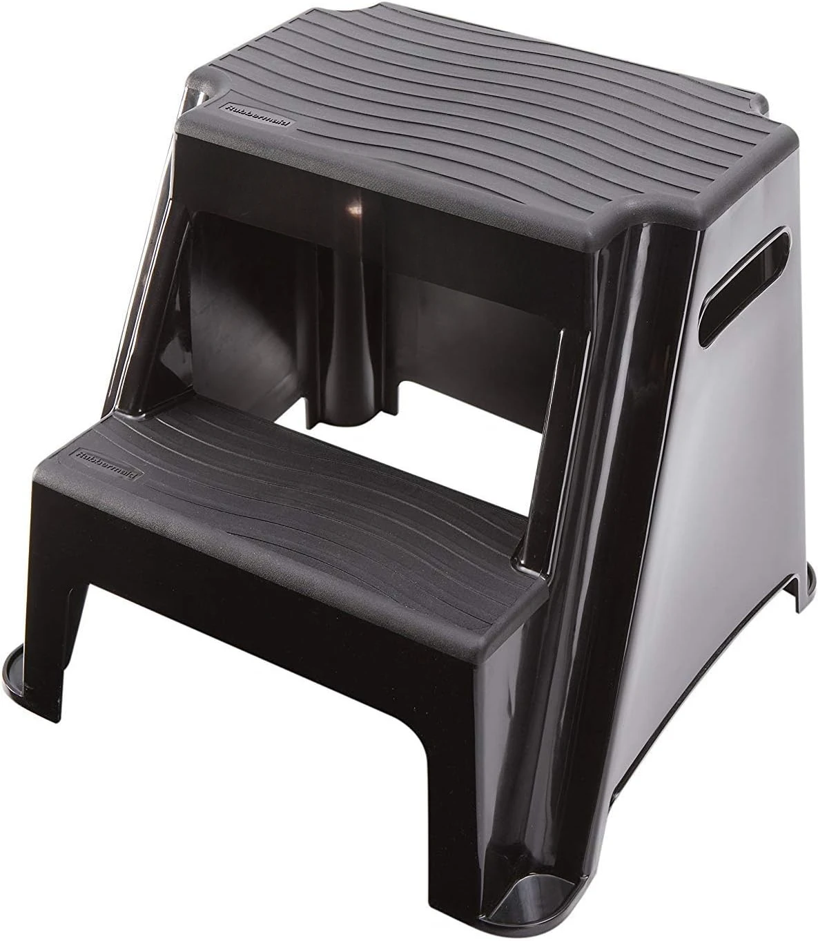 Molded Plastic Step Stool, Lightweight with Slip Resistant Treads and Non-Slip Feet