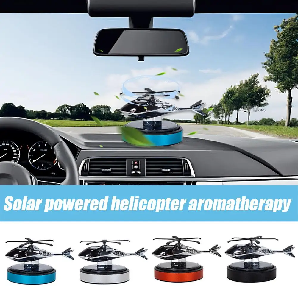 

Solar Powered Rotation Helicopter Car Air Freshener ABS Fragrance Wooden Aroma Aromatherapy Alloy Diffuser Auto Z4A1