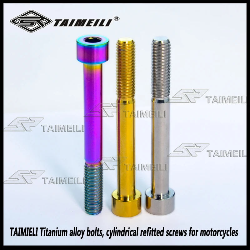 TAIMIELI Titanium alloy bolts, cylindrical M8 *20/25/30/35/40/45/50/60/70/80mm refitted screws for motorcycles