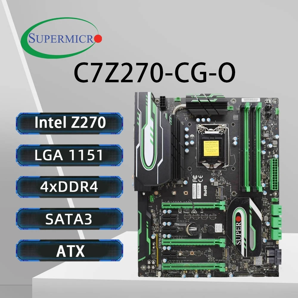 

SUPERMICRO C7Z270-CG-O Motherboard LGA 1151 Support i7 7700K 6700K i5-7600K 6500 i3-7350K 6300 CPU 4xDDR4 64GB HDMI M.2 ATX