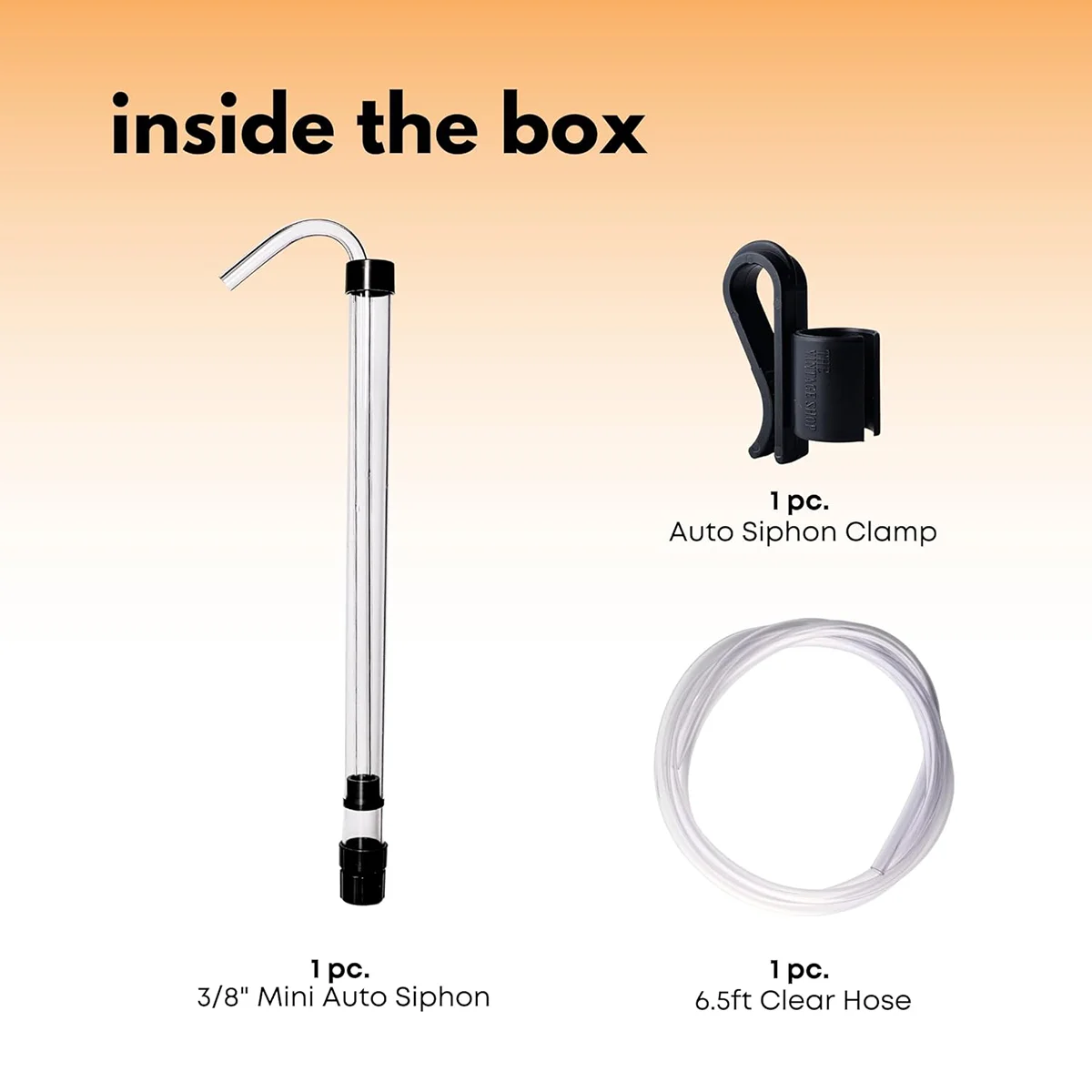 3/8In Auto Siphon with Clamp 6.5' Ft Hose Bottling Siphoning Kit with Food Grade Plastic Tubing for Beer