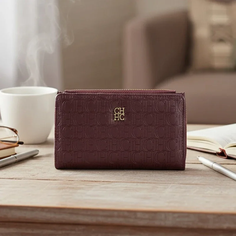 

Leather Printed Short Women's Wallet Solid Color Versatile Autumn/Winter Luxury 2026 New Multi Scene Available Coin Card Bag