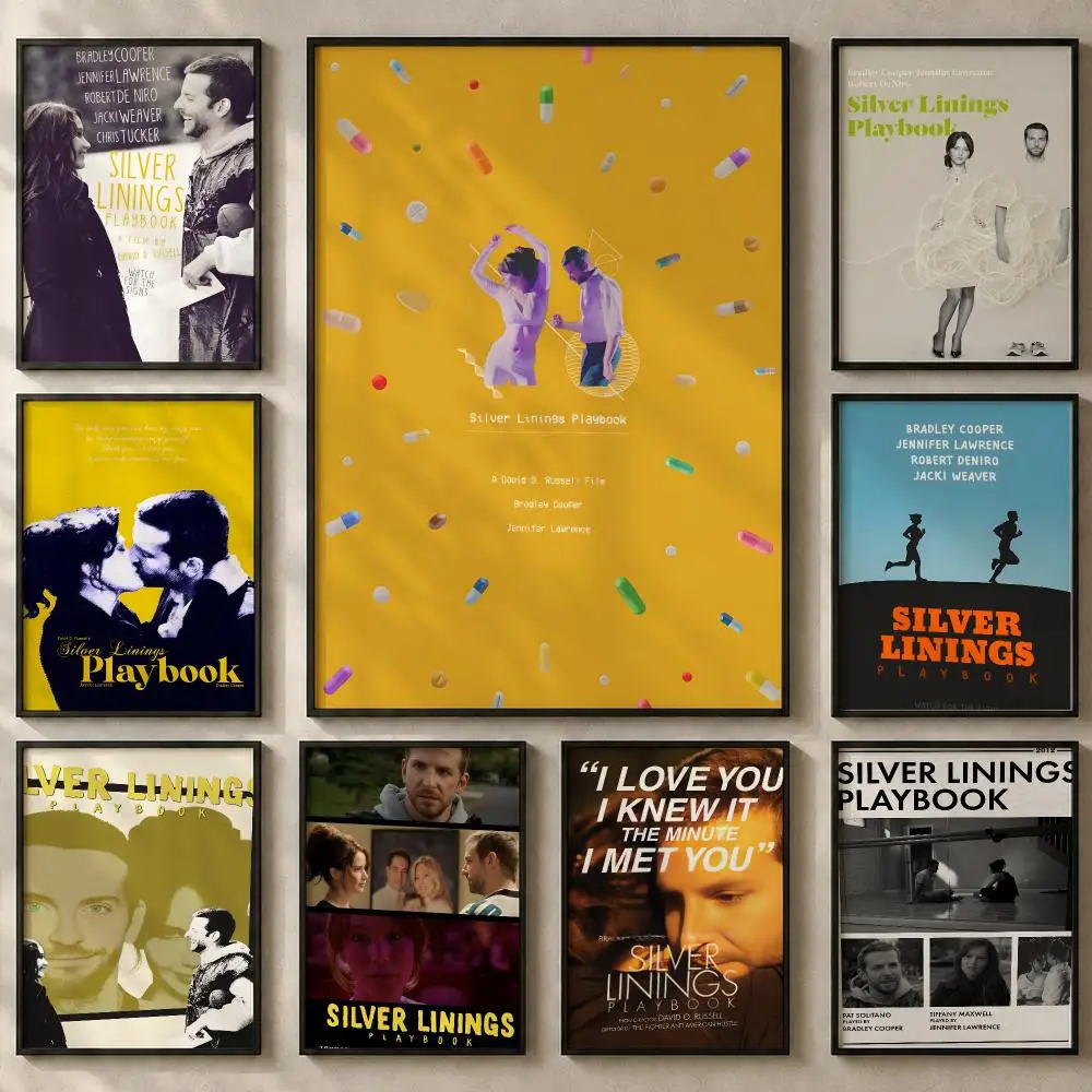 Movie S-Silver Linings PlaybookS Poster Art  Self-Adhesive No Glue Residue Wall Sticker for Home Office Nursery