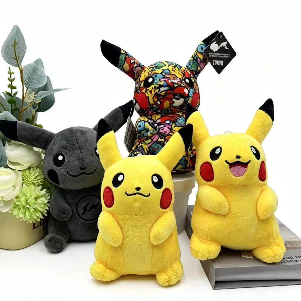 Oferta Imperdível: Bonecos de Pelúcia Pokémon Coloridos e Fofos - Pikachu Preto de Desenho Animado, Brinquedo de Pelúcia Pokémon Anime, Presente para Crianças
