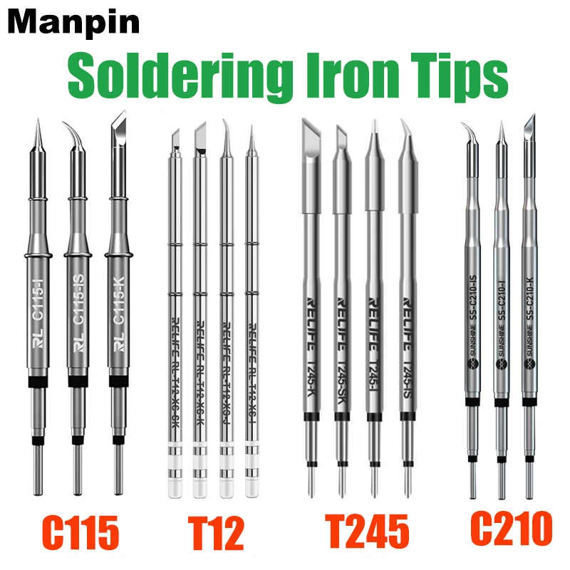 

C210 T245 C115 T12 Soldering Iron Tips Lead Free Heating Core For JBC Sugon Aifen Aixun Welding Station Handle Phone Repair Tool