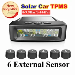 Smart Solar TPMS Car Tire Pressure Alarm Monitor System 4/6 Sensors Display Intelligent Tyre Pressure Temperature Warning