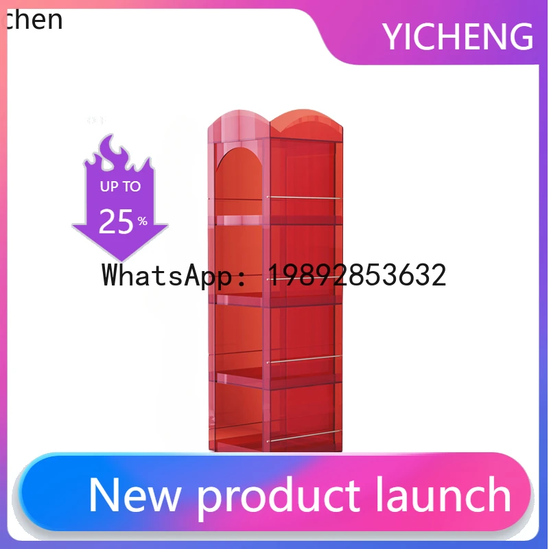 X1 acrylic rotating bookshelf full-body mirror magazine rack acrylic storage locker side cabinet