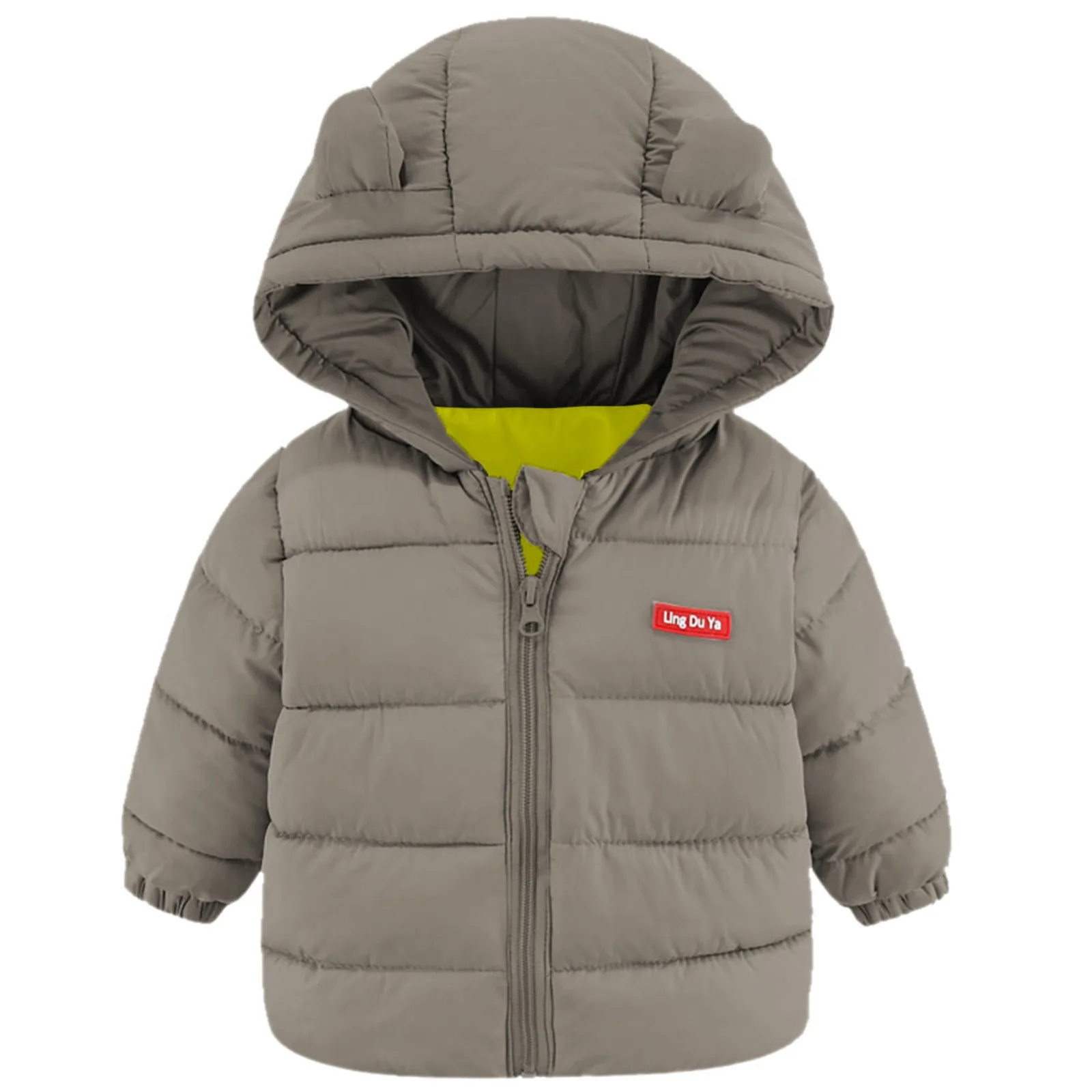 Toddler Kids Baby Boys Girls Winter Warm Jacket Outerwear Letter Bear Ears Coats Hooded Toddler Jackets Boys Teenager Boy Jacket